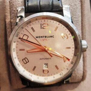 Montblanc Timerwalker Relógio masculino automático Voyager UTC 109136 com mostrador prateado