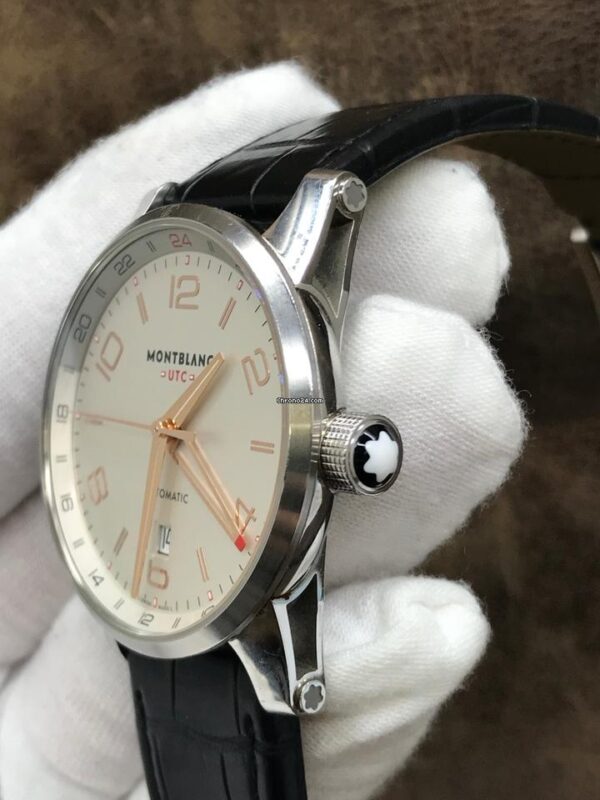 Timerwalker Relógio masculino automático Voyager UTC 109136 com mostrador prateado c